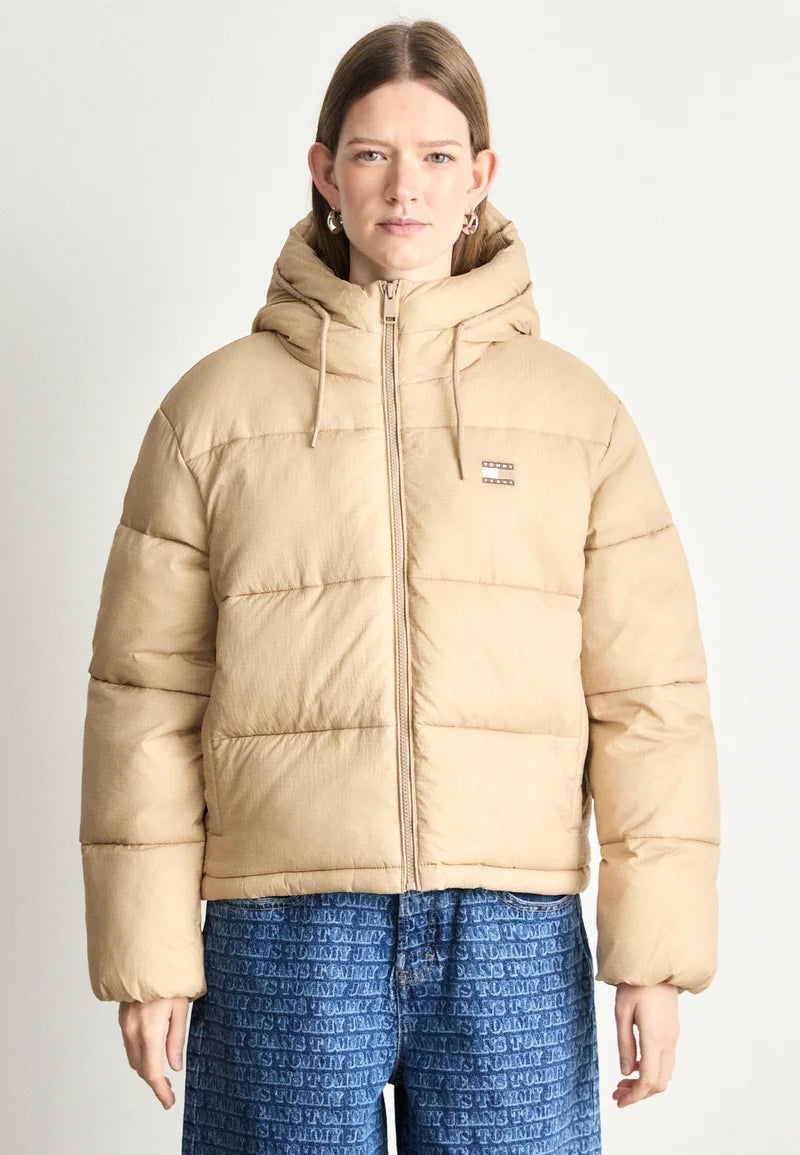HOODED PUFFER JACKET - Winter jacket - malted milk