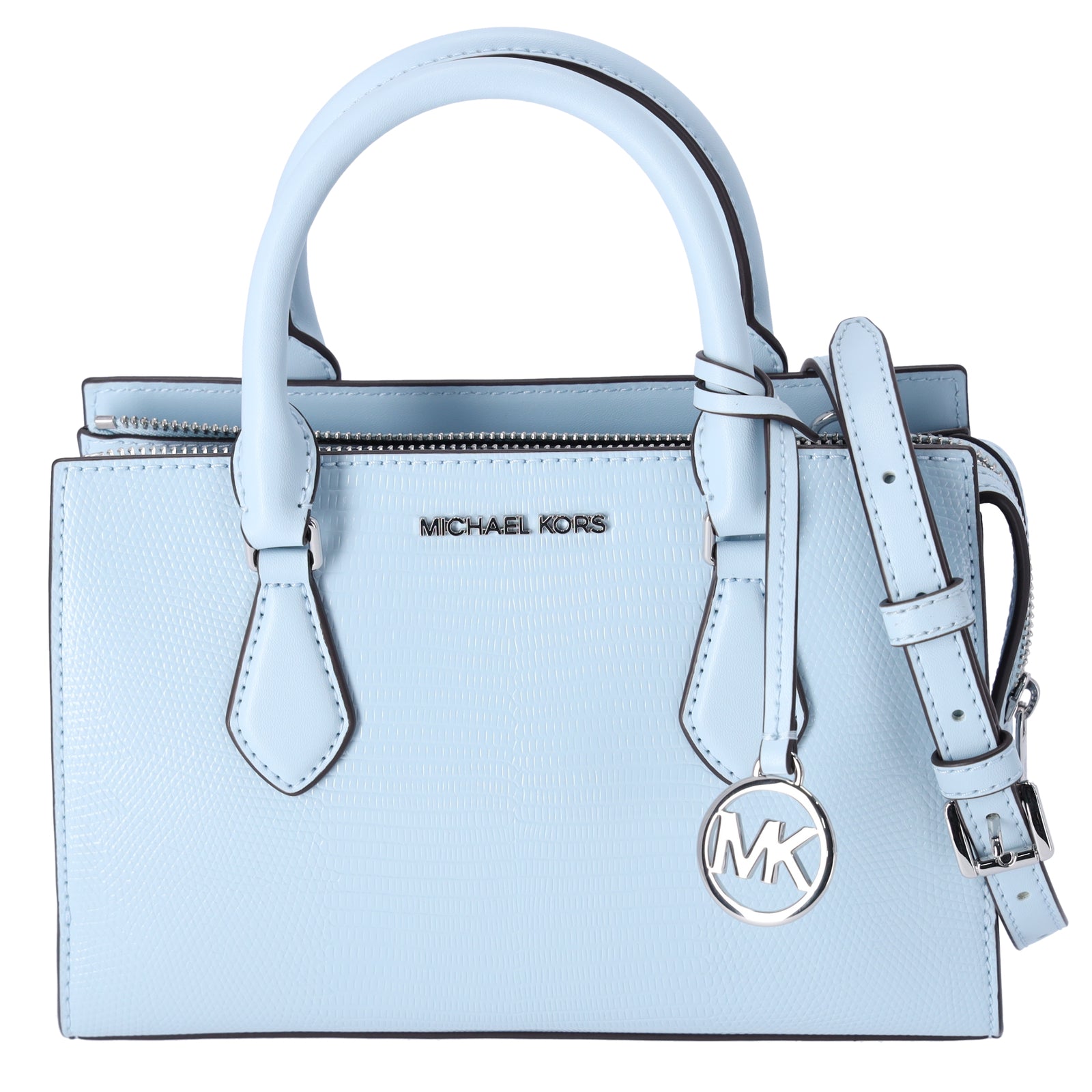 Michael Kors Sheila Small Faux Saffiano Leather Satchel Vista Blue