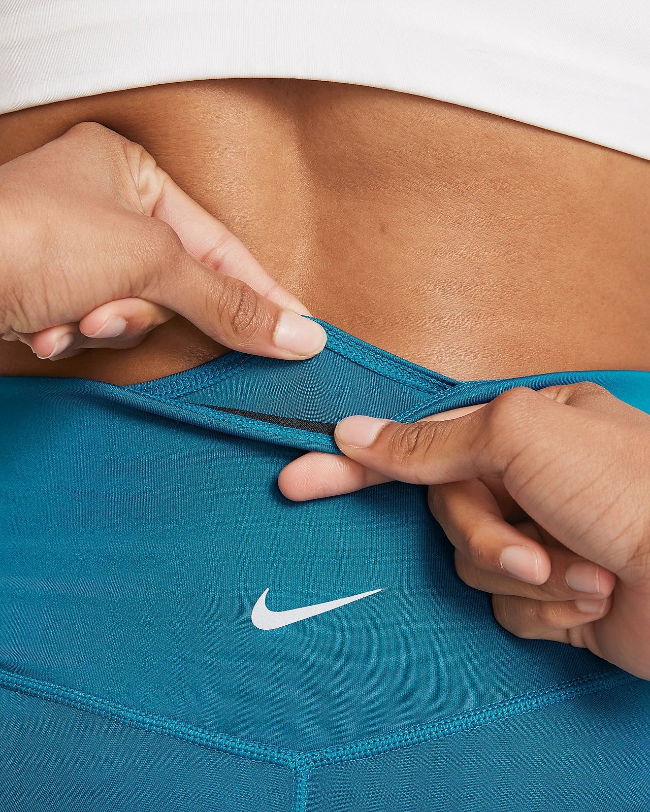 Nike Swoosh Run 7/8 Running Leggings TEAL (DJ0934-301 ) Women's Size Small NEW